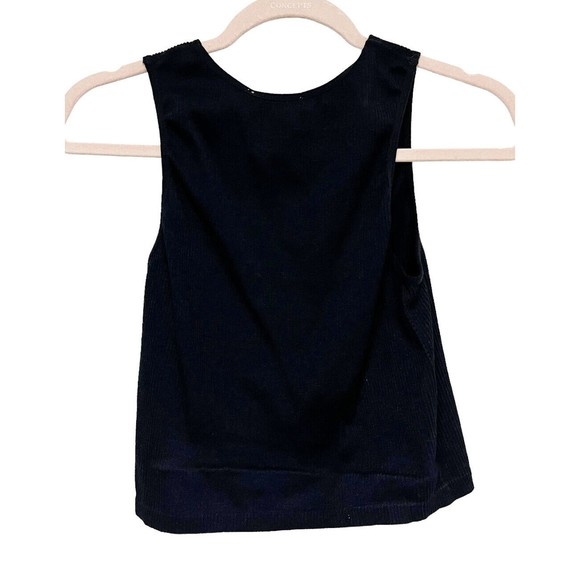 Hippie Rose Black Ribbed Cropped Tank Top Womens Sz XL Sleeveless Crop Top Tank - Picture 2 of 4